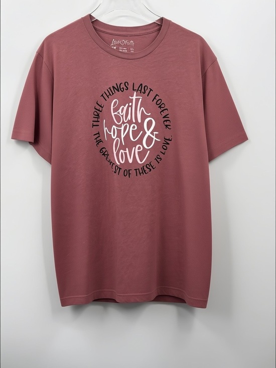 Faith in Love Tops - Faith In Love 2X Mauve Graphic Tee Faith Hope & Love Christian T-Shirt